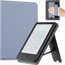 CoBak Case for 6" E-Reader - PU Leather Smart Cover with Auto Sleep/Wake & Hand Strap, not Compatible with Kobo Clara,Purple Skin