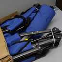 SPORT BEATS Low Beach Chairs Set of 2 Folding Beach Chairs High Back Support with Head Pillows Shoulder Straps (Blue)