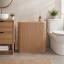 Bamboo Toilet Paper Storage Basket with Lid & Handle