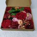 Serwalin Burgundy Artificial Flowers Silk Flower for DIY Wedding Decoration Fake Pink Rose with Gold Leaf for Bridal Bouquet Table Centerpieces Party Baby Shower (1 Box)