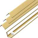 Golden Wall Corner Protector, 4Pcs, Length 35.4in, Width 0.79in - Self Adhesive Metal Corner Protector for Aluminum Trim molding, Cabinet Edge Guard, Easy to Install