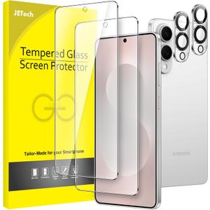 JETech Screen Protector for Samsung Galaxy S25 Edge with Camera Lens Protector, Tempered Glass Film, Fingerprint ID Compatible, HD Clear, 2-Pack Each