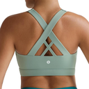 RUNNING GIRL Sports Bra for Women, Criss-Cross Back Padded Strappy Sports Bras Medium Support Yoga Bra with Removable Cups, Size 2XL