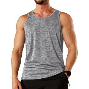 TACVASEN Men's Tank Tops Quick Dry Sleeveless Workout Muscle Shirt Athletic Bodybuilding Gym Performance Tee Shirts (X-Large, Light Grey)