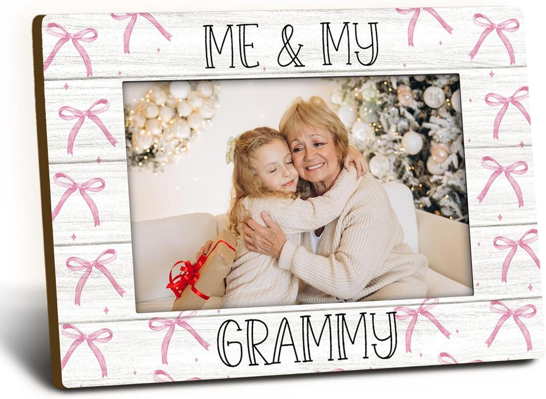 Grandma Gifts Picture Frame 4x6, Grandma Wooden Picture Frame, Christmas Mothers Day Birthday Gifts for Grandma from Grandkids, Me and My Grandma Decorative Photo Frames for Desk Decor