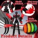 8in 3D Printed Robot 13 Upgraded Tight Joints Action Figures | Fully Articulated Already Assembled Flexible Multi Joints, Assorted Weapon Accessories, Stop-Motion Animation