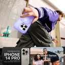 QTlier case for iPhone 14pro, 360 Rotatable Ring Stand, Raised Camera Frame, Shockproof Lilac
