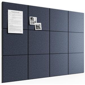 Bumusty Large Cork Board 48" x 36" Alternative - 12 Pack Felt Wall Tiles with 70 Safe Removable Adhesive Tabs, 30 Pushpins, Cork Boards for Walls Pin Board Bulletin Board Office Decor (Navy Blue)