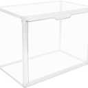 GUDEMAY Clear Stackable Plastic Storage Bins with Lid, Dustproof Acrylic Display Case for Collectibles, Large Figures Showcase, Shoe Storage Box, Closet Organizer for Book Cosmetic Purse (L, Count, 1)