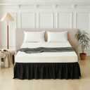 Bed Skirt Queen Size Ruffled Bed Skirt with Split Corners, Queen Bed Skirts 18 Inch Drop with Platform, Black, 18'' Queen