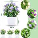 Der Rose 4 Pack Small Fake Plants Mini Artificial Faux Plants Indoor with Flowers Spring Decorations for Home Room Farmhouse Desk House Bathroom Decor