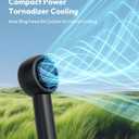 Aecooly Portable Handheld Turbo Fan [16H Max Cooling Time], 5 Speeds USB Rechargeable Mini Personal Battery Operated Small Pocket Cooling Fan GIfts for Women, Travel, Home, Office, Beach, Lash -Black