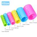 141 Pieces Hair Rollers Set Include 60 Plastic Hair Rollers (Multicolor,6 Size)