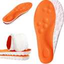 2026 New Steppers Insoles for Men & Women,Cloud Soles for Men, trimmable to fit, with Arch Support to Relieve Foot Pain and Fatigue (1 Pair Orange, Men: 6-7.5/Women: 7-8.5)