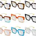Kingdder 9 Pack Oversized Glasses for Women Square Blue Light Blocking Glasses Stylish Computer Reading Eyeglasses
