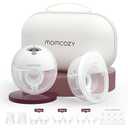 Momcozy M5 Hands-Free Wearable Breast Pump, Double-Sealed Flange for Baby-Like Comfort, 3 Modes & 9 Suction Levels, Portable Electric Pump – 24mm, 2-Pack Quill Gray