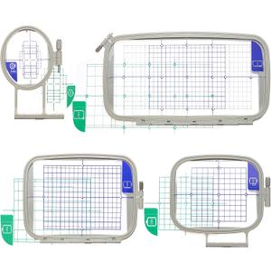 New brothread Embroidery Machine Hoop 4 in 1 Set(SA442+SA443+SA444+SA445) Compatible with Brother PE900 SE2000 PE800 SE1900 SE1950 PE780D 770 700 750D SE1800 Innovis1250D Babylock Accord Emore Ellure