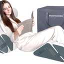6PCS Orthopedic Bed Wedge Pillow for Sleeping, Gel Memory Foam Post Surgery Pillow Set for Back, Neck, Leg Support, Acid Reflux, Gerd, Anti Snoring, with Washable Cover & Travel Bag (White, 20'' Wide)