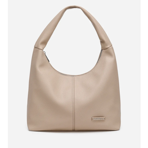 NEWBELLA Vegan Leather Shoulder Handbag with Wide Strap, Multiple Zipper Pockets, Flat Bottom, Black (Apricot)