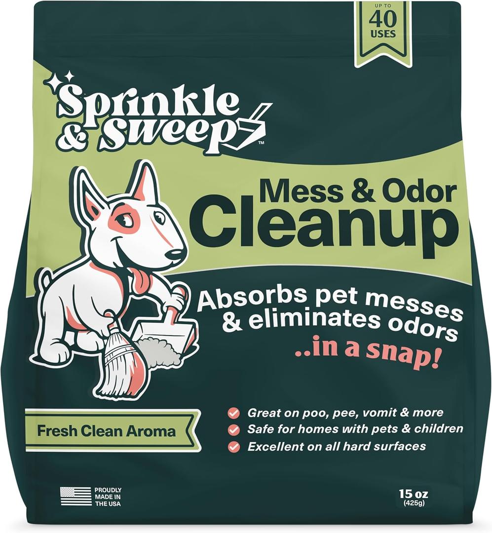 Dog Pee Cleaner | Pet Accident Cleanup Powder | Vomit Cleanup Kit for Hard Surfaces | Puppy Potty Training Aid | Dog Diarrhea Accident Absorbent | Non-Toxic Odor Remover