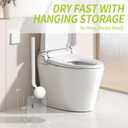 Toilet Brush and Holder Set, Toilet Bowl Cleaner Brush White, Scrubber Brush for Bathroom, Rv, Bathtub, Litter Box, Waste Bin