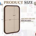 Wonderjune Vintage Framed PinBoard Linen Display Bulletin Board Large Cork Fabric Picture Photo Memo Pinboard Fancy Ornate Decorative Vision Board for Wall(Rectangle,20'' X 30'',Dark Brown), 33.3" x 23.6"
