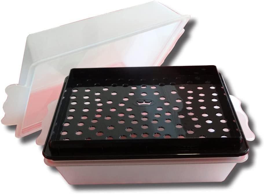 Batter Box- 11" x 13" Plastic Batter Box with Sifter (12.75" x 12.75" x 8")