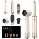 5 in 1 Hair Dryer Brush Set, Negative Ion Blow Dryer Brush Upgrade Hot Air Brush Air Styler Curling Wrap Air Curler, Curling Iron Hair Styling Tools As A Gift for Straight/ Curl/ Drying/ Smoothing