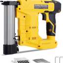 Cordless 2 in 1 Brad Nailer & Staple, Battery Powered, Compatible with De W alt 20V (No Battery), 18 Gauges, Combo Single Mode, Safety Pin, Includes 400 Nails