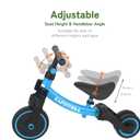 besrey 5 in 1 Toddler Bike for 1 Year to 4 Years Old Kids, Toddler Tricycle Kids Trikes Tricycle, Toys for Boy & Girl, Balance Training, Removable Pedals, Large