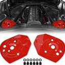 Gloss Red Rear Strut Tower Covers, ABS Plastic Shock Absorbing Tower Cover Engine Bay Shock Protection Panel Cover Trim for Corvette C8 Stingray Z51 2020+ for C8 Z06/E-ray 2023+