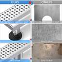 ZEKOO Linear Shower Drain 24 Inch Brushed Nickel,304 Stainless Steel Floor Drain for Bathroom,Rectangular Shower Floor Drain with Grate Removable,Linear Drain