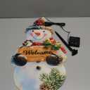 Lighted Christmas Garden Flag 22x13, 8 Modes Double Sided Solar Christmas Decorations Outdoor LED Navidad Flag, Yard Decorations for Xmas Patio Lawn Porch (Snowman Multicolor)