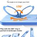 TORRAS 360 Spin Magnetic Stand for iPhone 16 Pro Max Case, Fit for MagSafe, Hard PC Protective Ostand Case for iPhone 16 Pro Max Phone Case with Kickstand Rotatable, Sapphire Blue