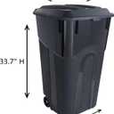 United Solutions 32 Gallon Wheeled Outdoor Garbage Can with Attached Snap Lock Lid and Heavy-Duty Handles, Black, Heavy-Duty Construction, Perfect Backyard, Deck, or Garage Trash Can, 2 Pack