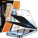 SIBEITU 2-Pack [Auto Alignment Kit] Privacy Screen Protector for iPhone 14 Pro, 6.1 Inch 25 Anti-Spy Auto Dust Removal Installation Glass Film, 9H Hardness Private Anti Scratch Bubble Free Protector