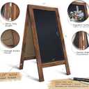 A Frame Chalkboard by HBCY Creations: 40x20 Solid Wood A-Frame Sign Rustic Brown Double-Sided Magnetic Board, Chalkboard Menu Board, for Restaurants, Cafés, Weddings - Heavy Duty Hinges