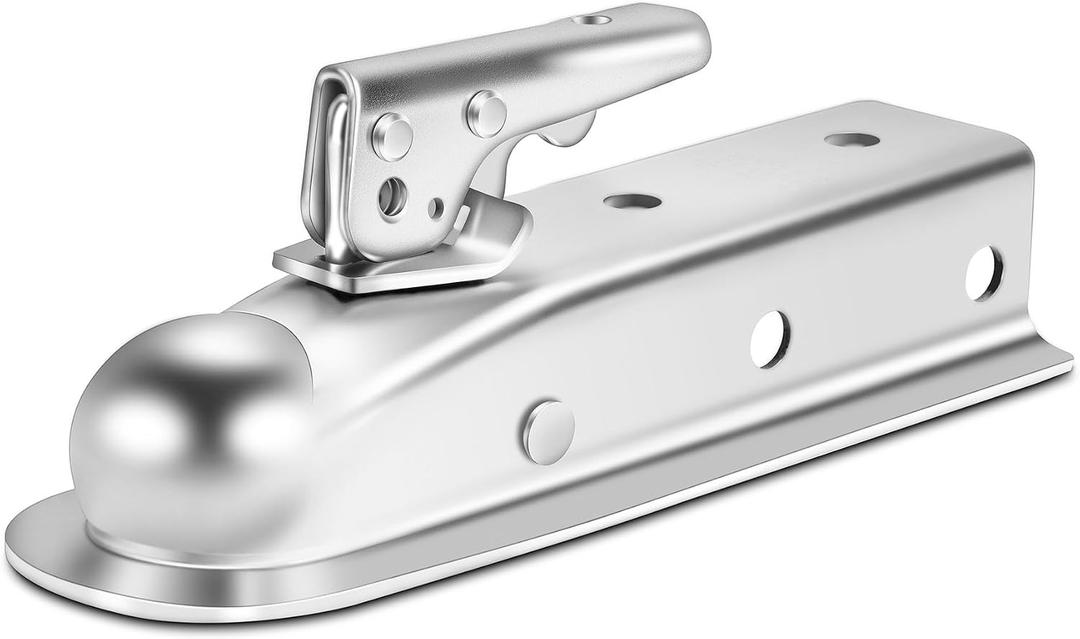 METOWARE Straight Trailer Tongue Coupler for 2" Ball, 2" Channel Width Trailer Coupler 3,500LBS