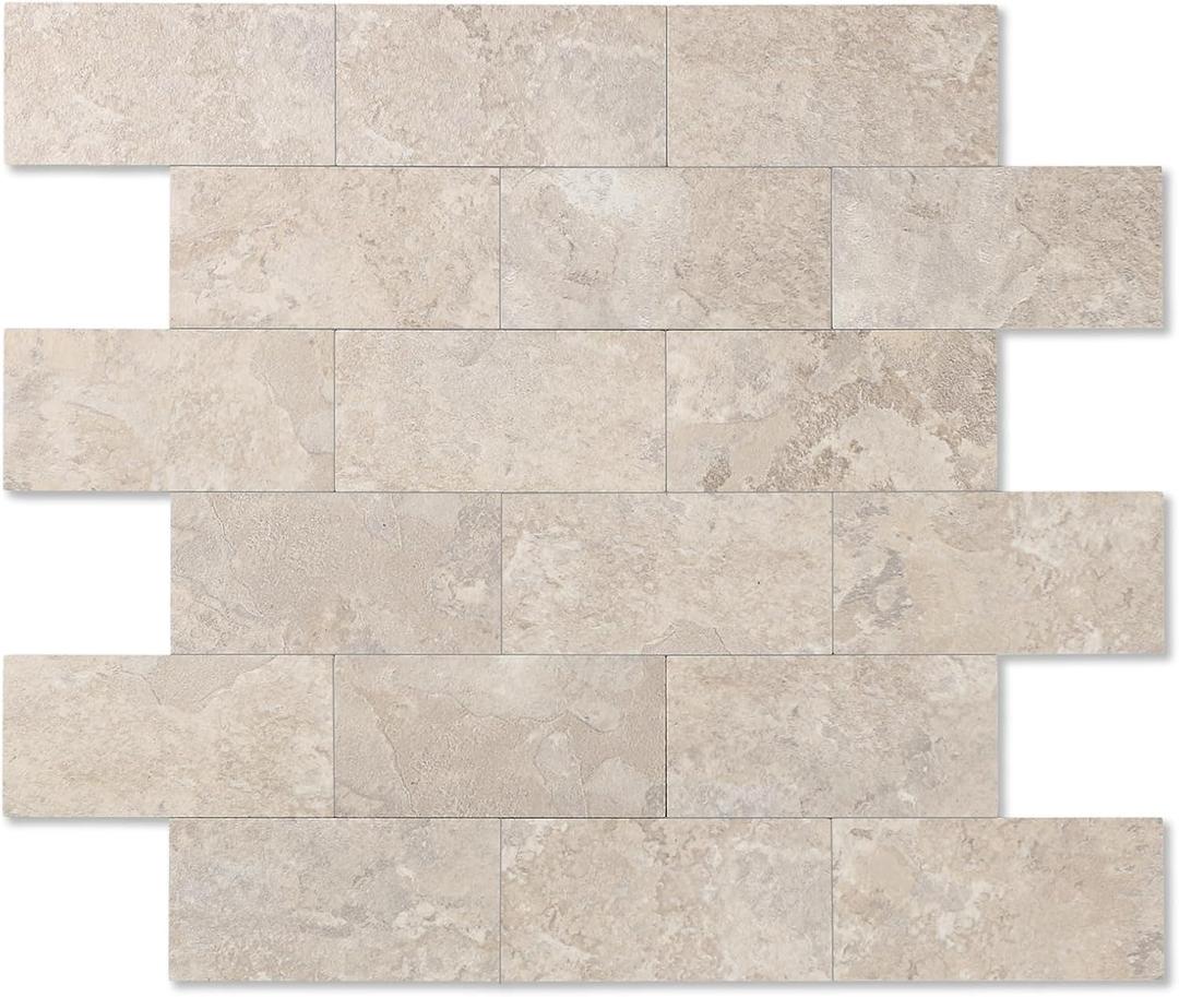 Peel and Stick Backsplash Tile, Peel and Stick 11.34" X 11.57" Wall Tile for Kitchen, Bathroom, Fireplace, Laundry (Beige, 20 Packs)