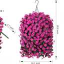 HyeFlora Artificial Fake Hanging Flowers Plants Baskets for Outdoor Spring Decoration, Faux Silk Fuchsia Daisy Mums Trailing Orchid UV Resistant for Home Outside Porch Garden Yard Patio Decor