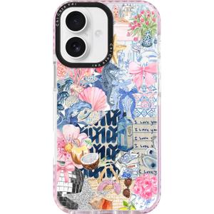 for iPhone 16 Plus Case, Coastal Romantic Y2K Design with Military-Grade Drop Protection, Romantic Ocean Theme Ocean Theme TPU Cover with 1.5mm Camera Protection for Women Girls