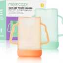 Momcozy Baby Pouch Holder No Squeeze for Food Pouches and Drink Boxes, Allows Baby to Self-feed and Avoid Messes, Baby Food Pouch Holder Handle is Easy to Grip, Comfortable, Green&Orange