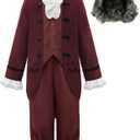 ReliBeauty Boys Benjamin Franklin Costume Kids with Wig, 150