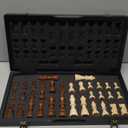 BIVOMON Chess Magnetic Wooden Chess Set 15" Unique Chess Board Game with Chess Pieces Storage Slots, Tournament Portable Folding Travel Chess Sets for Kids Adults Beginner and Pros, 2 Extra Queens