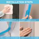 2 x Silicone Door Draft Stopper - T-Shaped Weather Stripping for Doors & Windows, Draft Gap Seal (Clear, 1.37in x 16.5ft)