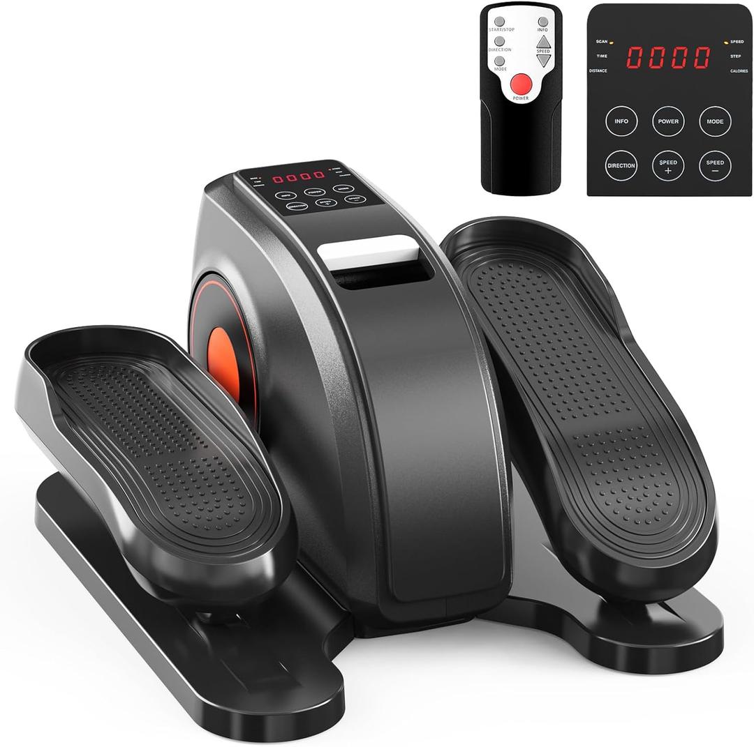 OLIXIS Under-Desk Elliptical MachineCompact & Quiet Mini Pedal Exerciser with Adjustable Speed, LED Display, Portable Fitness Solution for Home or Office Workouts (17.4" L  15.9" W  10.2" H)