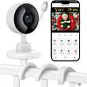 Tuya Baby Monitor with Camera and Audio, 2K WiFi Indoor Video Baby Camera with Mount, Motion & Cry Detection, Temp & Humidity Sensor, Night Vision, 2 Way Audio, 4 Lullabies, APP Control
