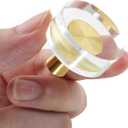 Uenhoy 6 Pack Glass Crystal Cabinet Knobs Round Drawer Knob Pulls Gold Crystal Knobs for Cabinets and Drawers - 1-1/4 Inch