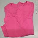 IUGA Long Sleeve Bodysuits for Women Crew Neck Body suit Women's Slimming Basic Tummy Control Bodysuit Tops (Pink, XL)