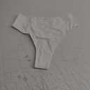 Bellecarrie Women's Thong Rave Bottoms High Waisted High Cut Bikini Bottoms, White, S